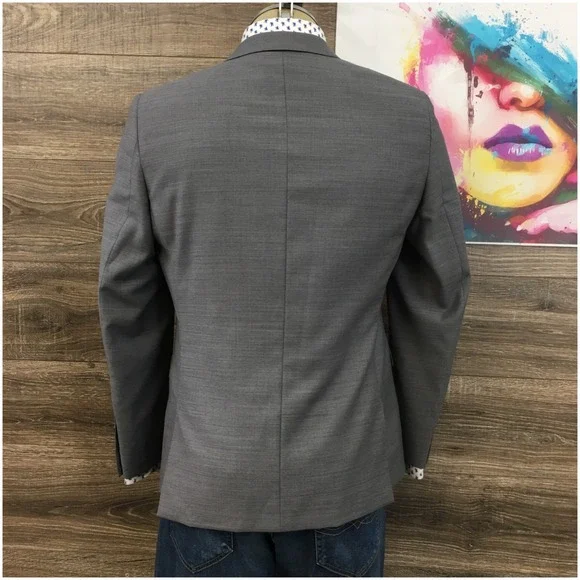 ZANETTI Mens Blazer Sport Coat Casual Jacket Size 40S Slim Fit Wool Suit‎